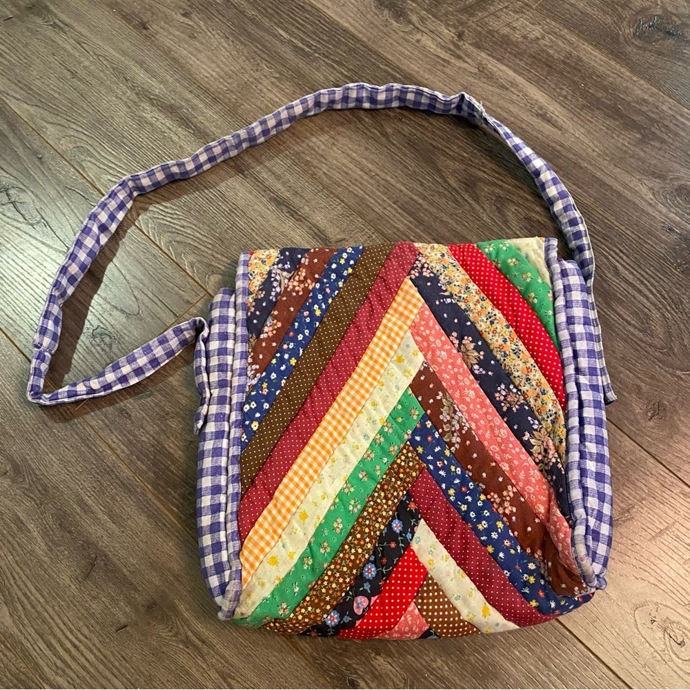 Vintage Quilted bag handmade patchwork - Picture 3 of 16
